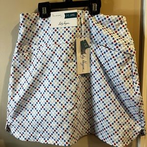 NWT Lady Hagen stunningly beautiful Red Blue stars print skort ❤️💙🤍 Size Small